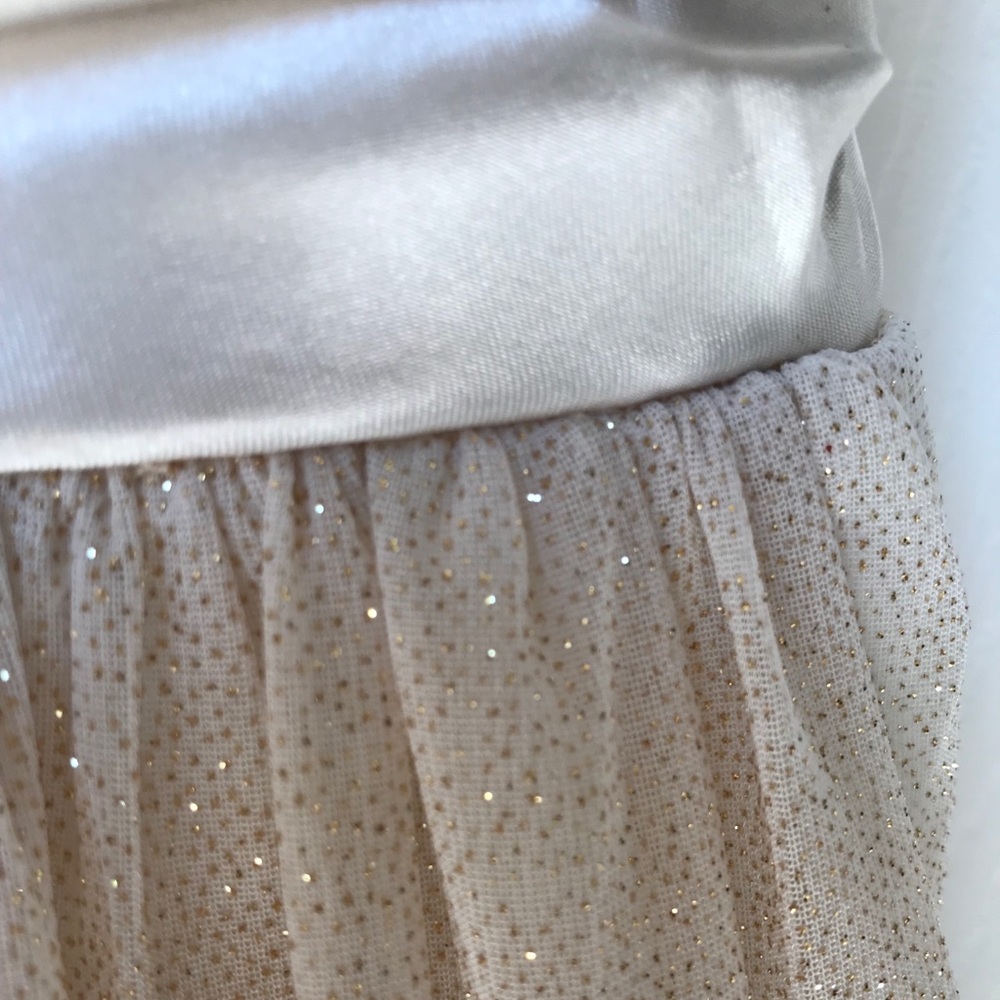 NWOT cream, shimmery dress w/ satin bow - Picture 5 of 8